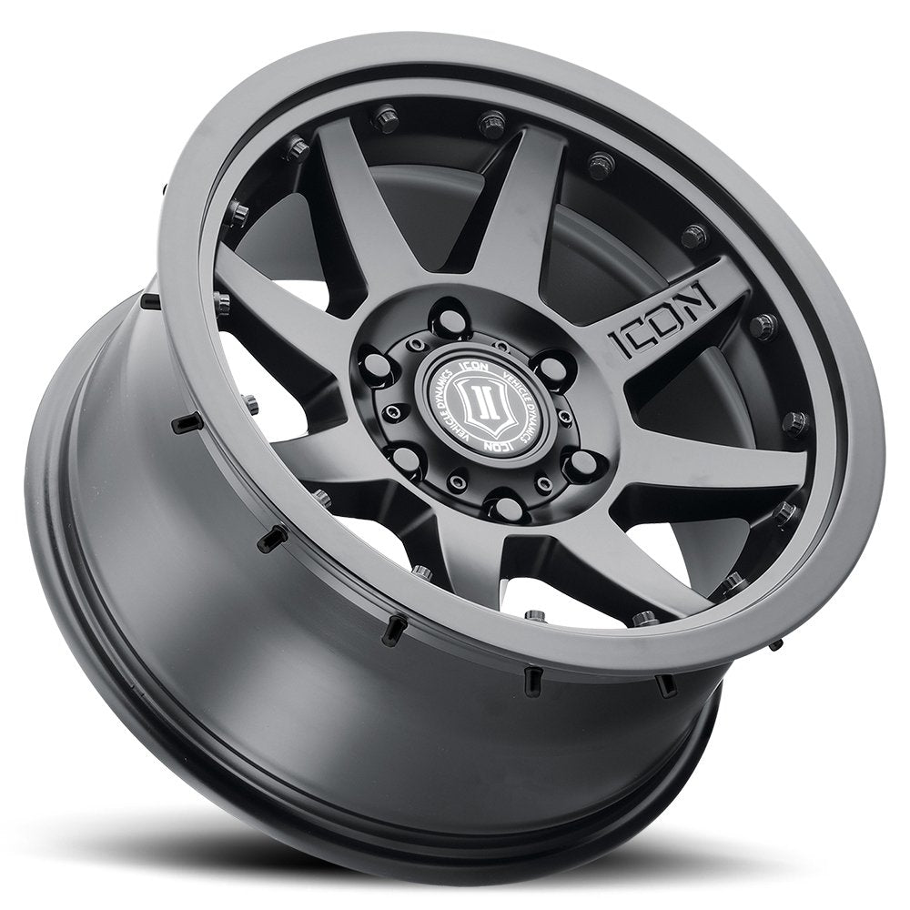 (Special Pricing) 17x8.5 ICON Rebound Pro Satin Black 6x5.5/139.7 0mm - Flex Offroad