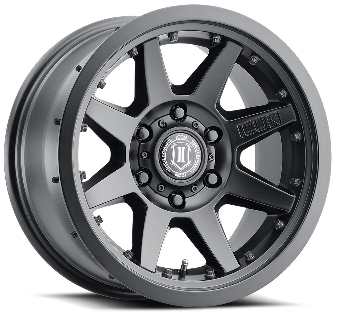 (Special Pricing) 17x8.5 ICON Rebound Pro Satin Black 6x5.5/139.7 0mm - Flex Offroad