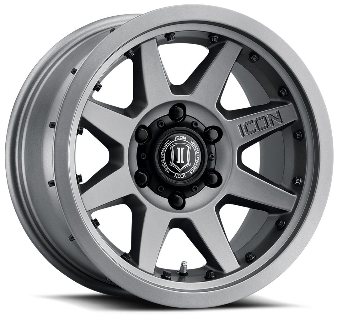 (Special Pricing) 17x8.5 ICON Rebound Pro Titanium 5x5/127 -6mm - Flex Offroad