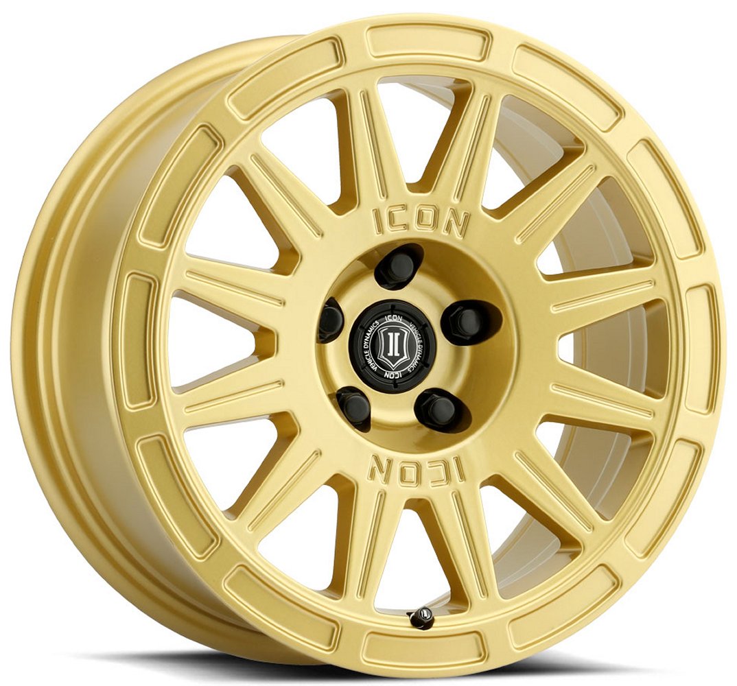 (Special Pricing) 17x8 ICON Ricochet Gloss Gold 5x4.5/114.3 38mm - Flex Offroad
