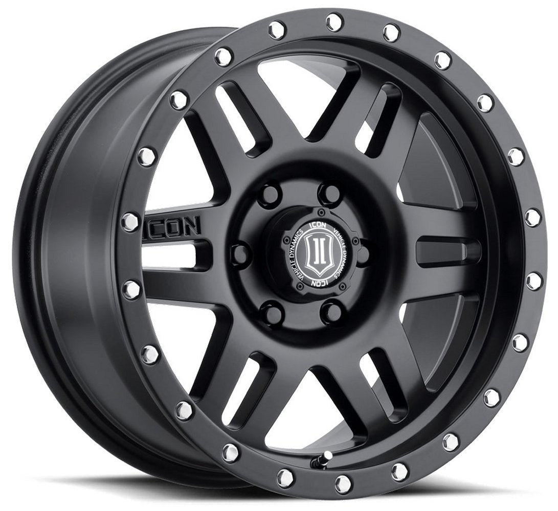 (Special Pricing) 17x8.5 ICON Six Speed Satin Black (6 Lug) 6x5.5/139.7 0mm - Flex Offroad