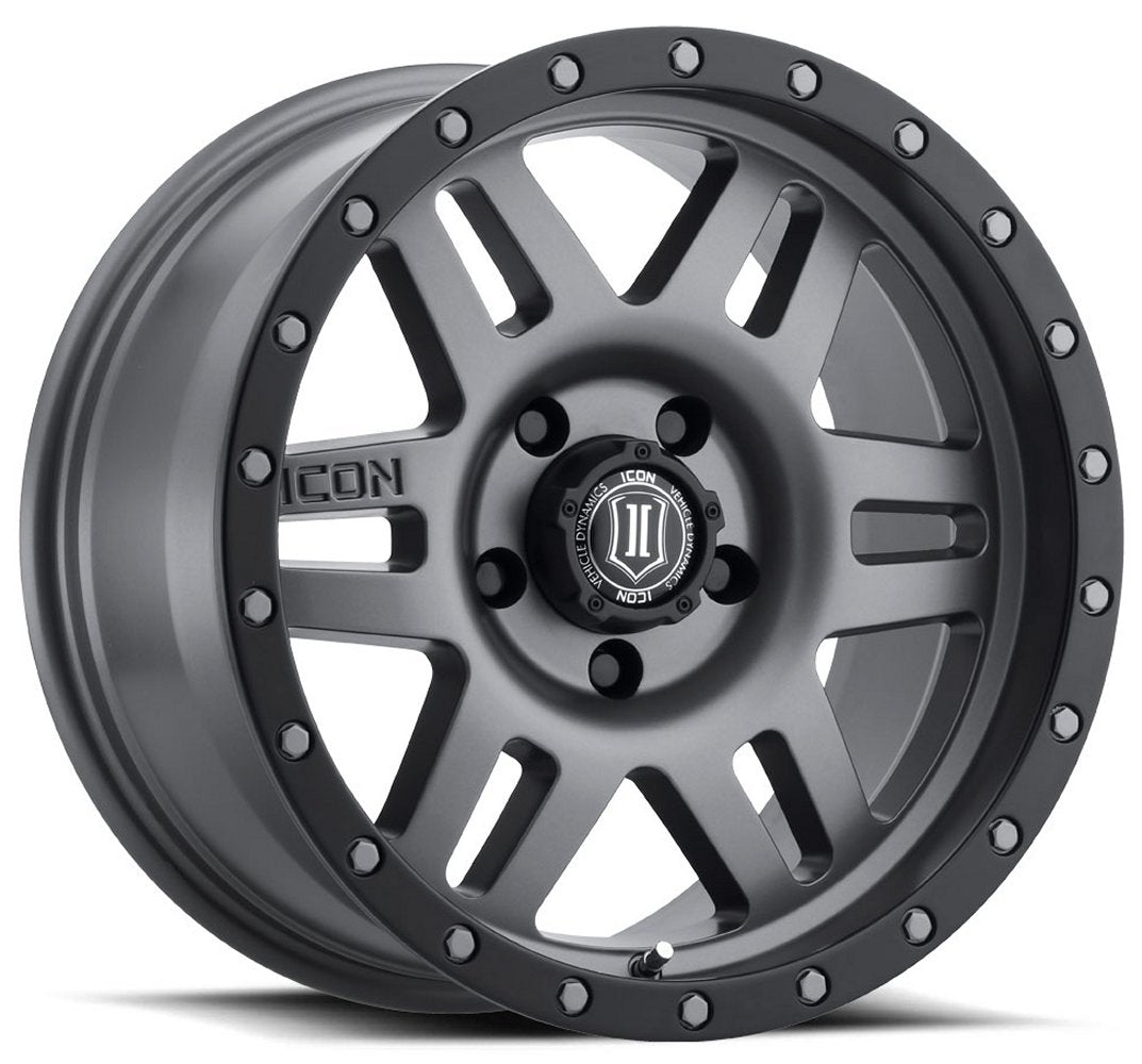 (Special Pricing) 17x8.5 ICON Six Speed Titanium (6 Lug) 6x135 6mm - Flex Offroad
