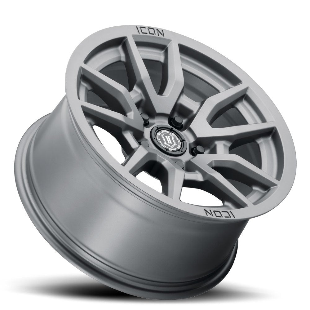 (Special Pricing) 17x8.5 ICON Vector 5 Titanium 5x5/127 -6mm - Flex Offroad