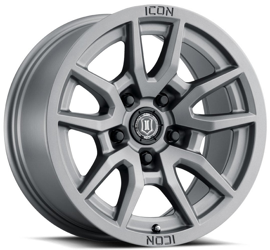 (Special Pricing) 17x8.5 ICON Vector 5 Titanium 5x5/127 -6mm - Flex Offroad