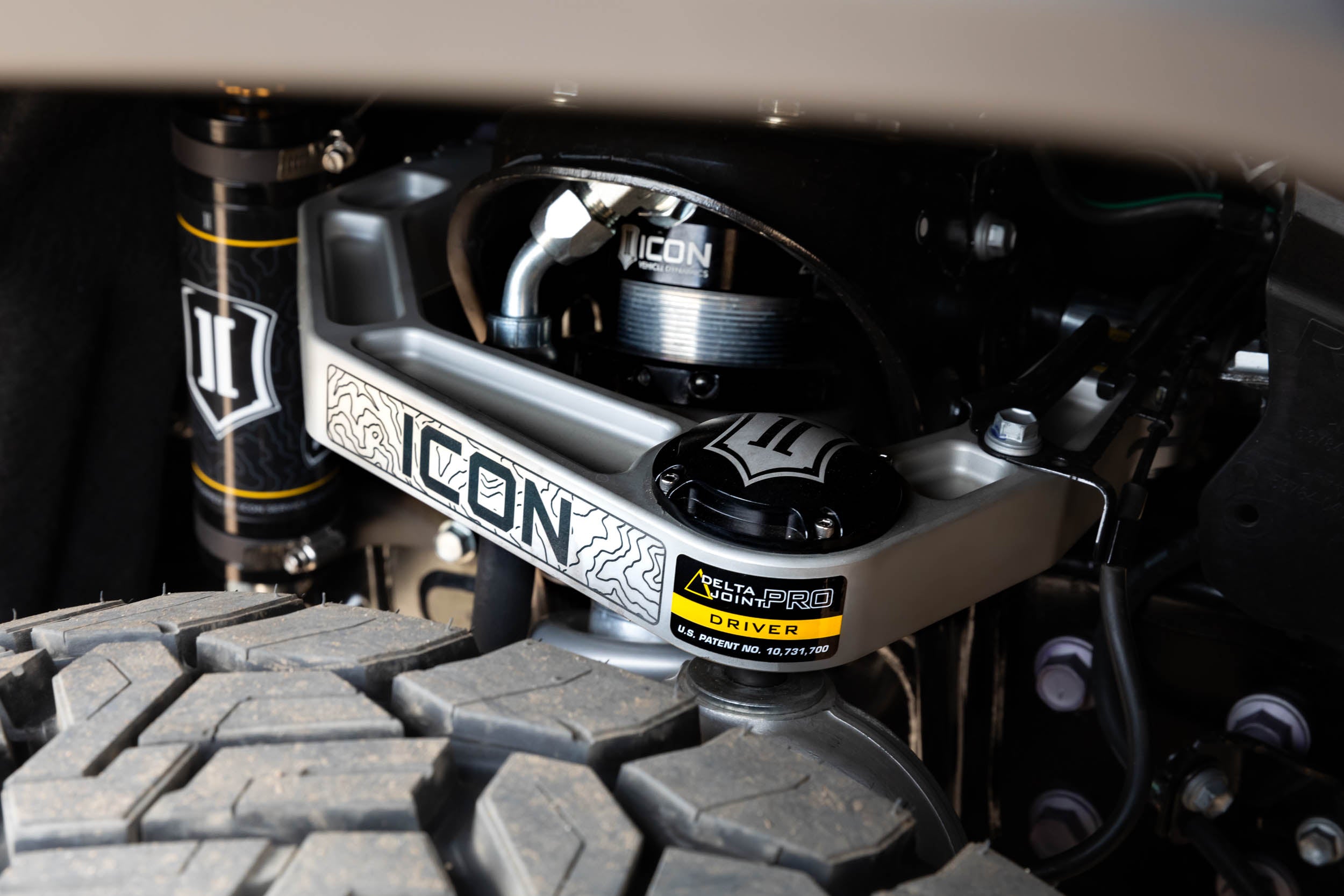 ICON 2024-2025 Toyota Tacoma/2024 Toyota Land Cruiser 250 Series/2024 Lexus GX550, Front, Billet Upper Control Arms w/ Delta Joint Pro 58552dj