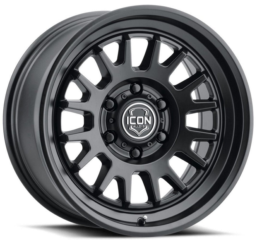 (Special Pricing) 17x8.5 ICON Anza Satin Black 6x135 6mm - Flex Offroad