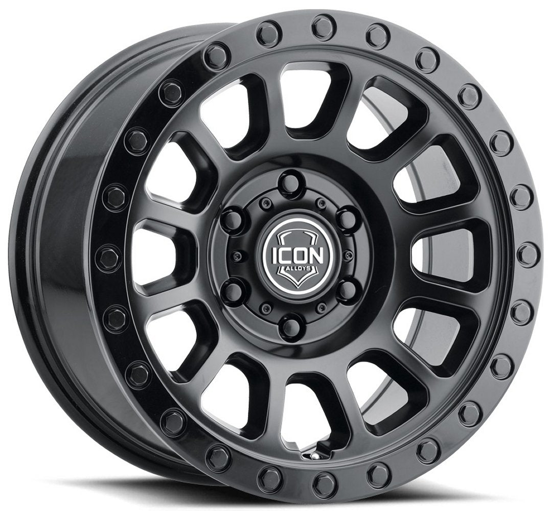 (Special Pricing) 17x8.5 ICON Hulse Double Black 6x120 0mm - Flex Offroad