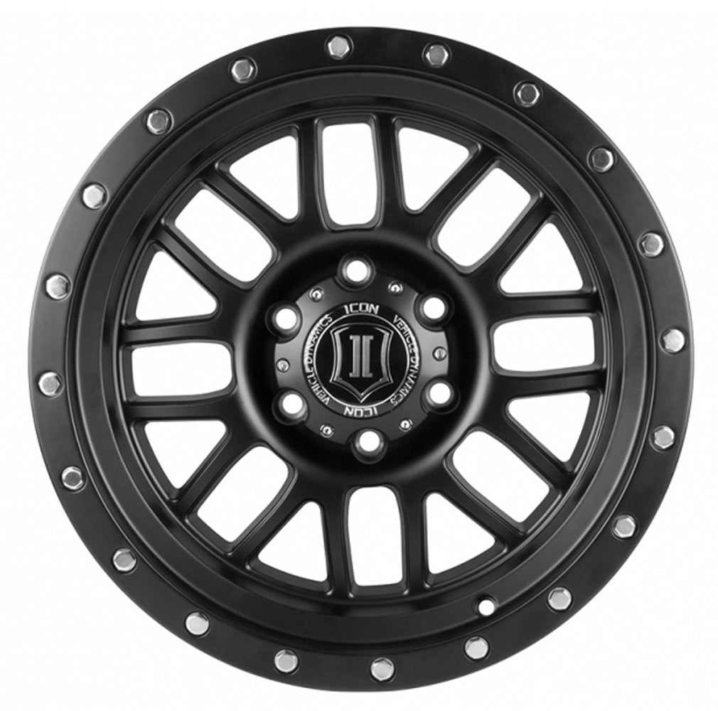 (Special Pricing) 17x8.5 ICON Alpha Satin Black (6 Lug) 6x5.5/139.7 0mm - Flex Offroad