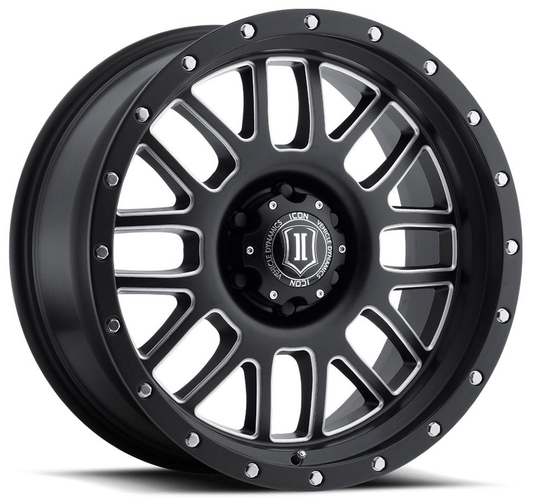 (Special Pricing) 20x9 ICON Alpha Satin Black Milled (8 Lug) 8x6.5/165 19mm - Flex Offroad