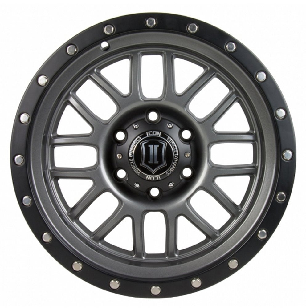 (Special Pricing) 17x8.5 ICON Alpha Gunmetal (6 Lug) 6x135 6mm - Flex Offroad