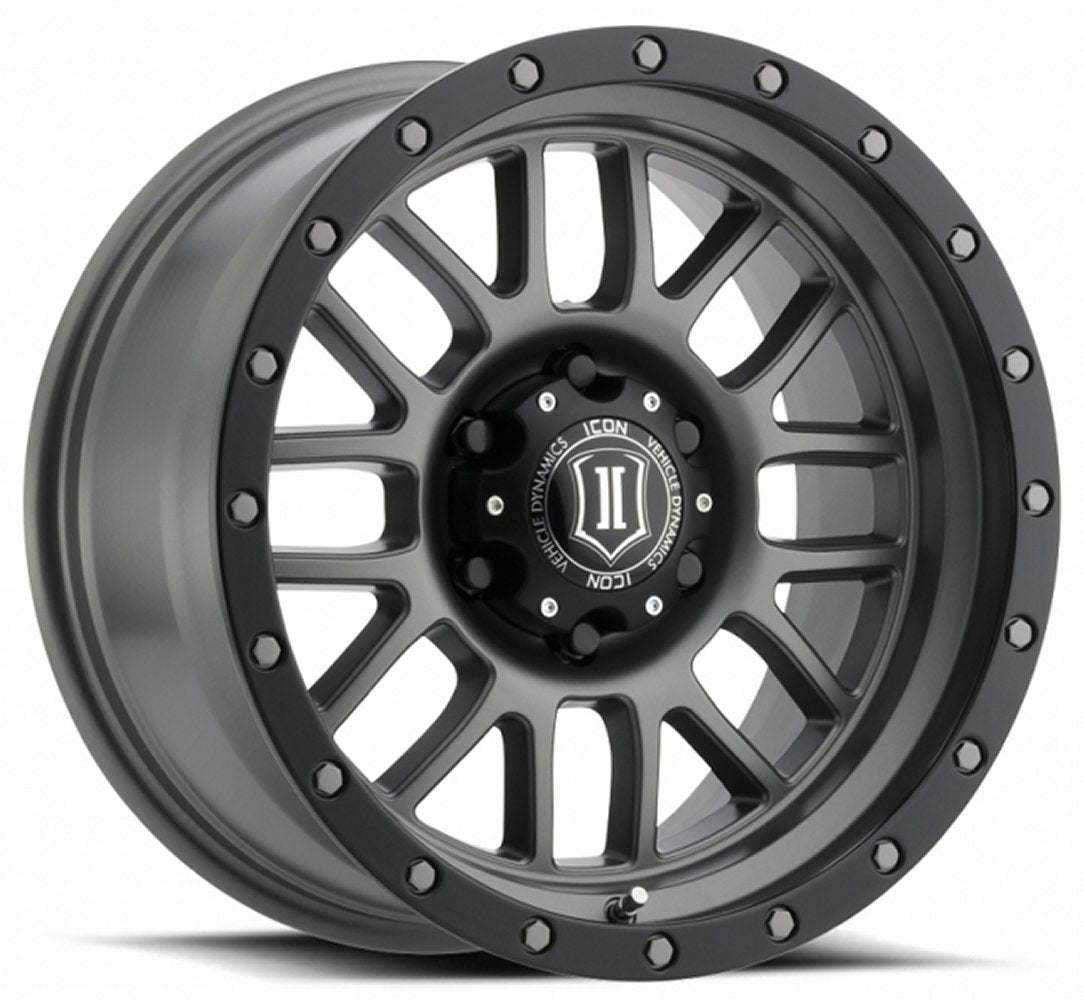 (Special Pricing) 17x8.5 ICON Alpha Titanium (6 Lug) 6x135 6mm - Flex Offroad