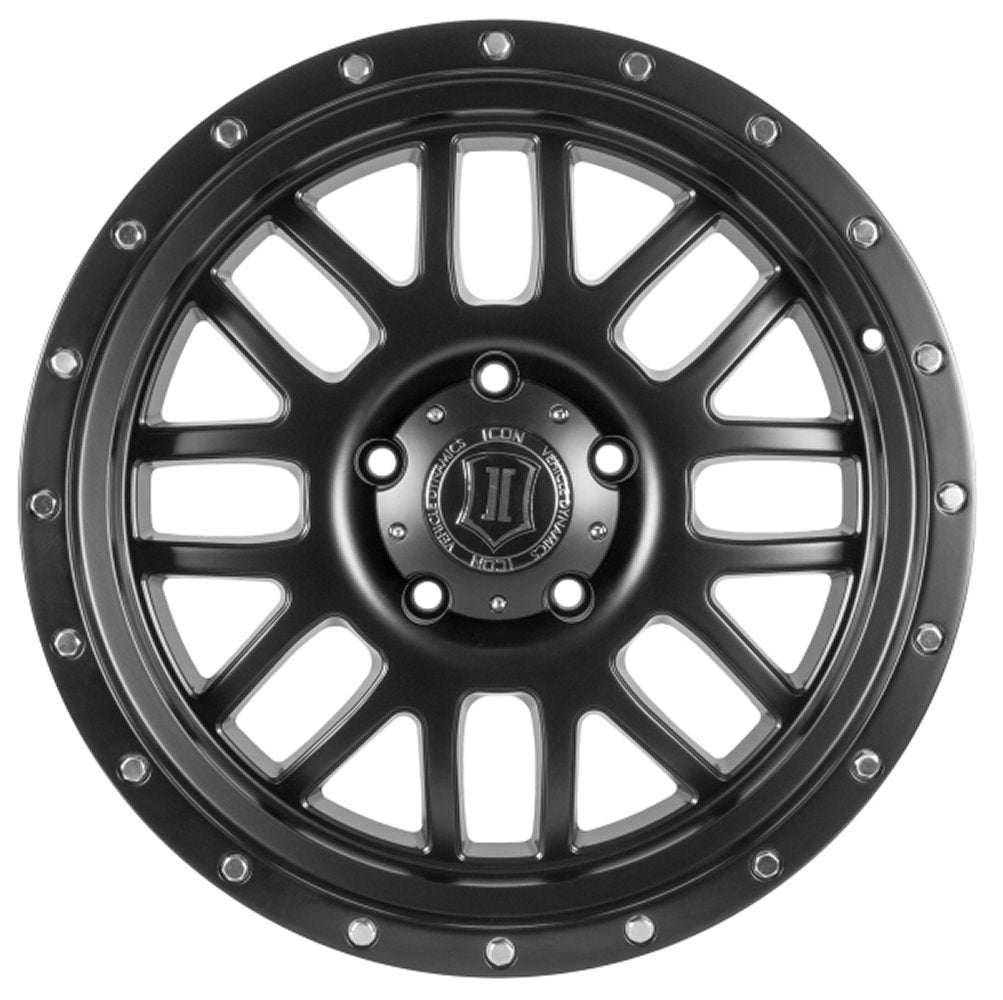 (Special Pricing) 17x8.5 ICON Alpha Satin Black (6 Lug) 6x135 6mm - Flex Offroad