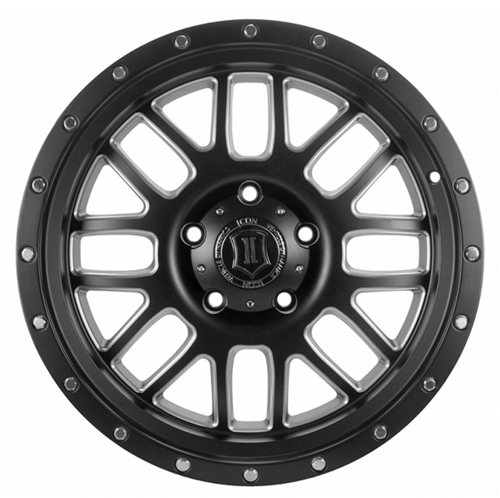 (Special Pricing) 20x9 ICON Alpha Satin Black Milled (6 Lug) 6x135 16mm - Flex Offroad