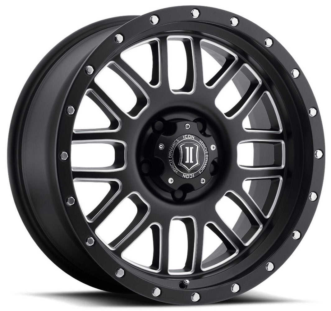 (Special Pricing) 20x9 ICON Alpha Satin Black Milled (5 Lug) 5x150 16mm - Flex Offroad