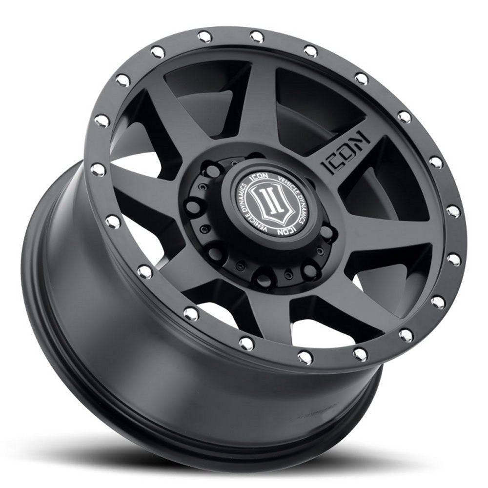 (Special Pricing) 17x8.5 ICON Rebound HD Satin Black (8 Lug) 8x6.5/165 13mm - Flex Offroad