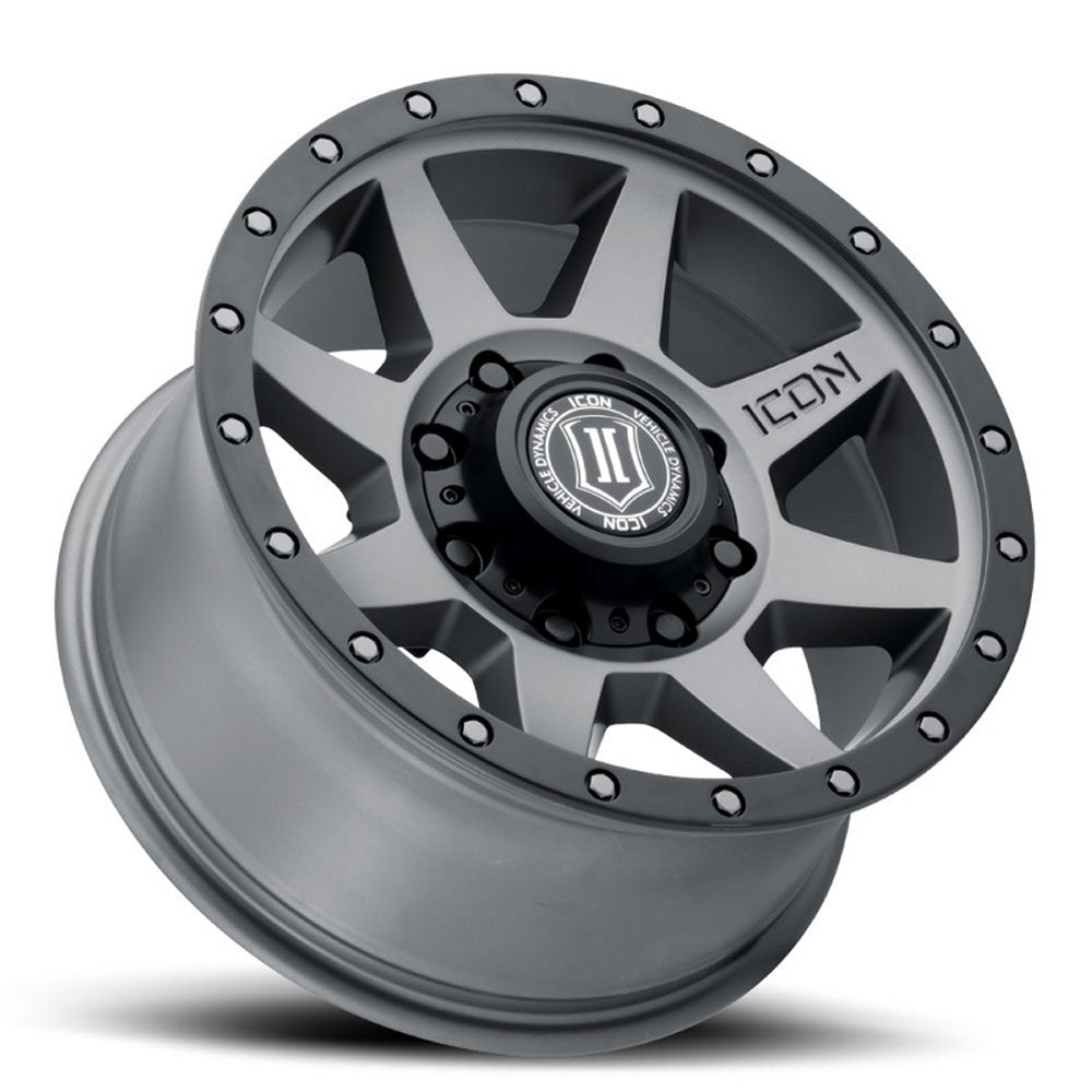 (Special Pricing) 18x9 ICON Rebound HD Titanium (8 Lug) 8x180 12mm - Flex Offroad