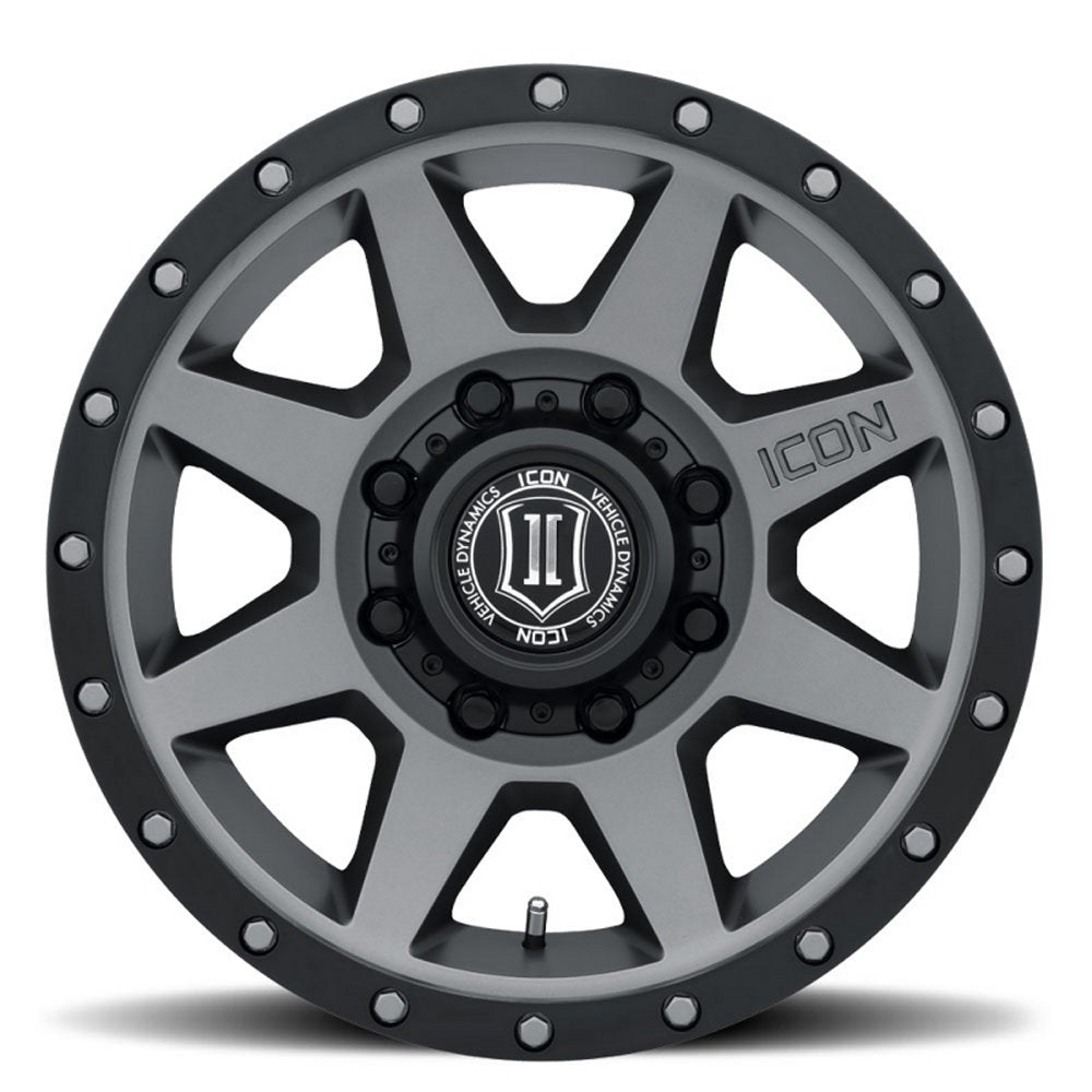 (Special Pricing) 17x8.5 ICON Rebound HD Titanium (8 Lug) 8x6.5/165 13mm - Flex Offroad