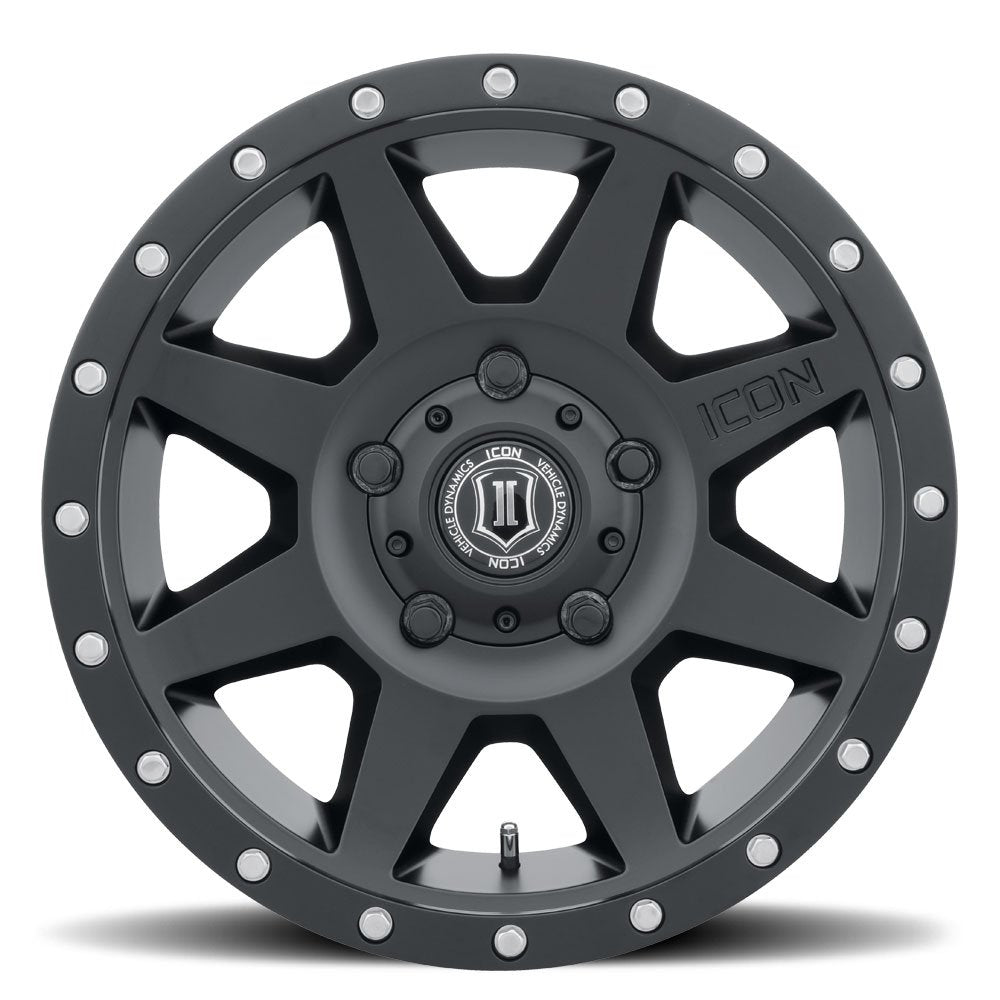 (Special Pricing) 17x8.5 ICON Rebound Satin Black (5 Lug) 5x4.5/114.3 0mm - Flex Offroad