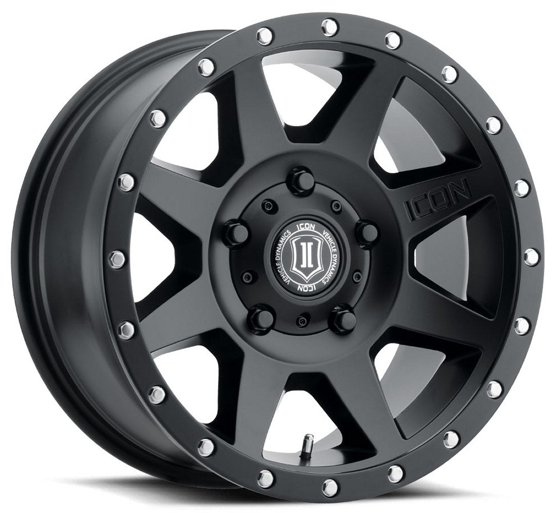 (Special Pricing) 17x8.5 ICON Rebound Satin Black (5 Lug) 5x4.5/114.3 0mm - Flex Offroad