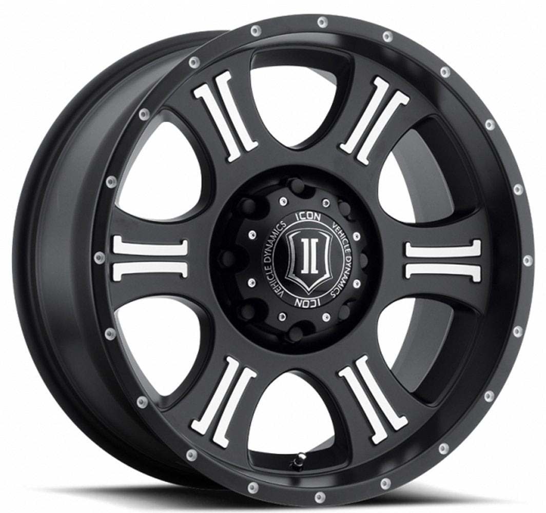 (Special Pricing) 20x9 ICON Shield Satin Black Machined (8 Lug) 8x180 12mm - Flex Offroad