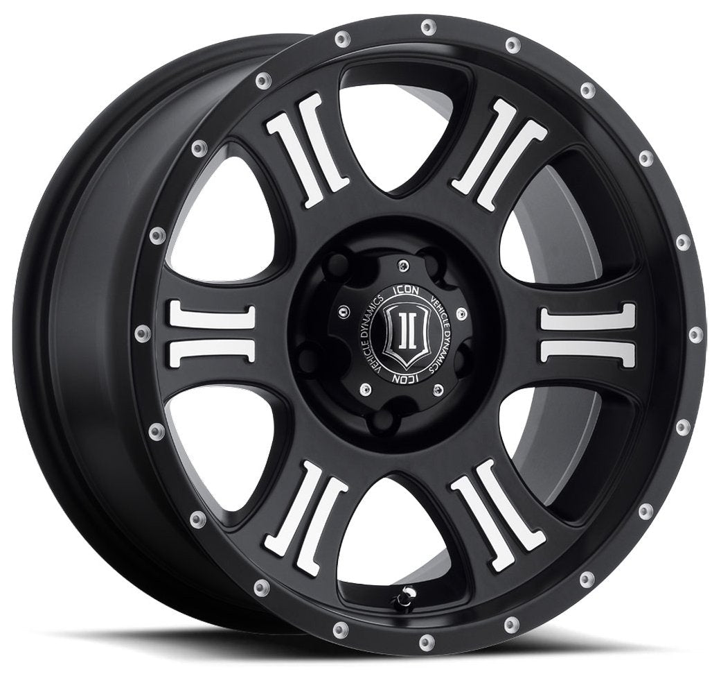 (Special Pricing) 20x9 ICON Shield Satin Black Machined (5 Lug) 5x150 16mm - Flex Offroad