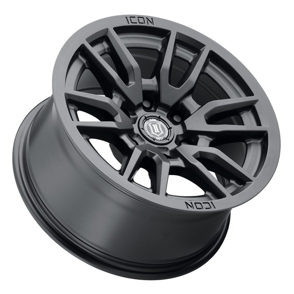 (Special Pricing) 17x8.5 ICON Vector 6 Satin Black 6x5.5/139.7 0mm - Flex Offroad