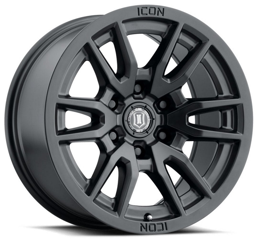 (Special Pricing) 17x8.5 ICON Vector 6 Satin Black 6x5.5/139.7 0mm - Flex Offroad