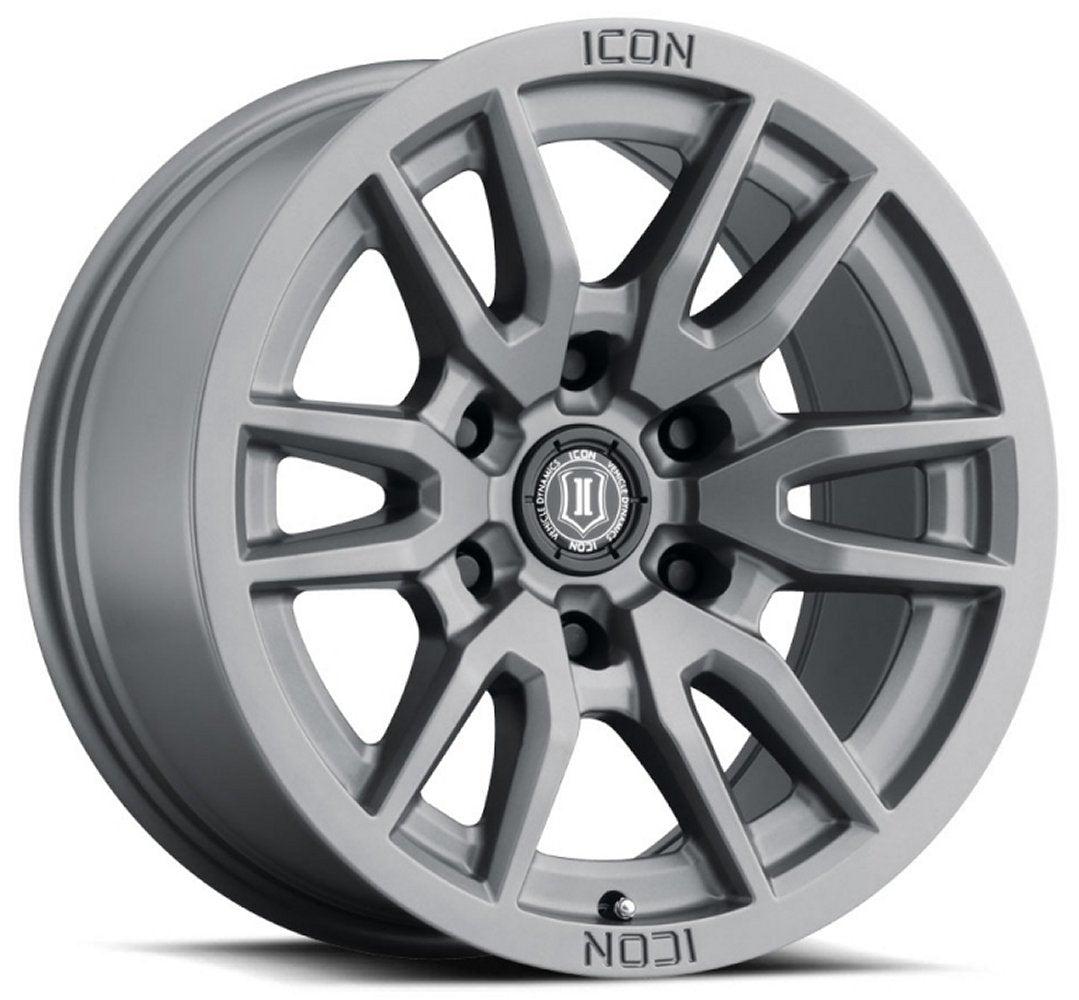 (Special Pricing) 17x8.5 ICON Vector 6 Titanium 6x135 6mm - Flex Offroad