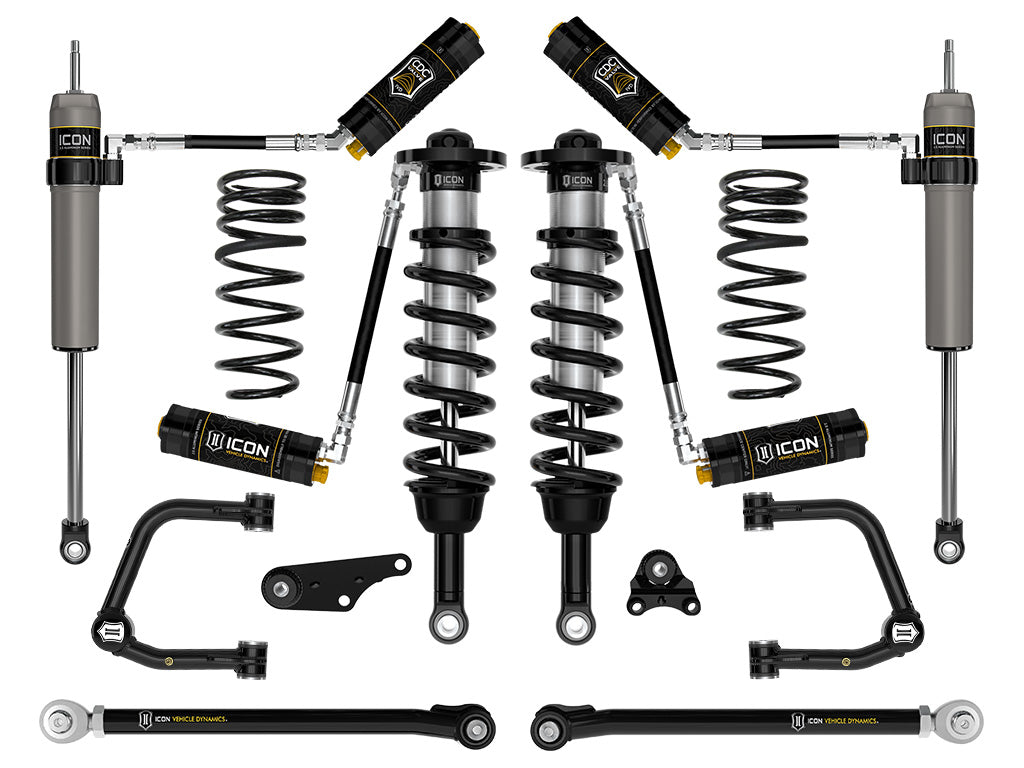 ICON 2024-2025 Toyota Tacoma 1.25-3" Lift, Stage 8 Suspension System, Tubular, Overland Rear Springs k53298tx