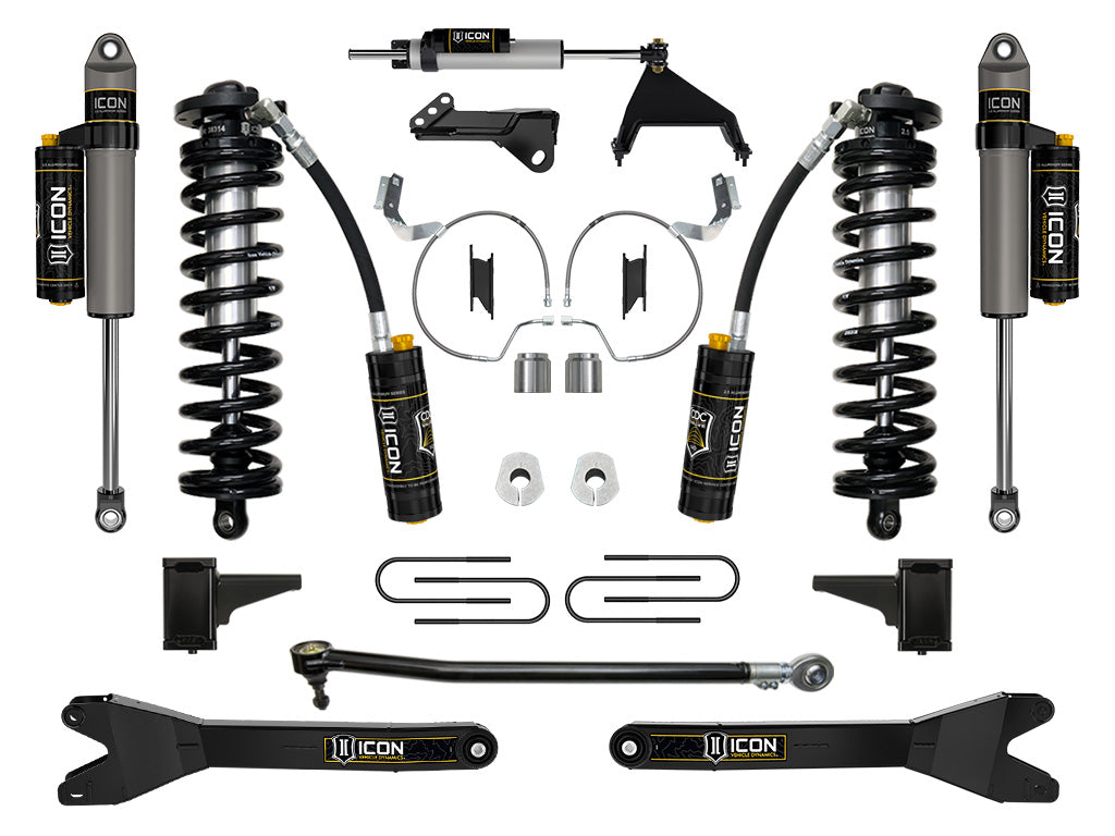 ICON 2023 Ford F-250/F-350 Super Duty 4WD, 4-5.5" Lift, Stage 5 Coilover Conversion System w/ Radius Arms K63175R