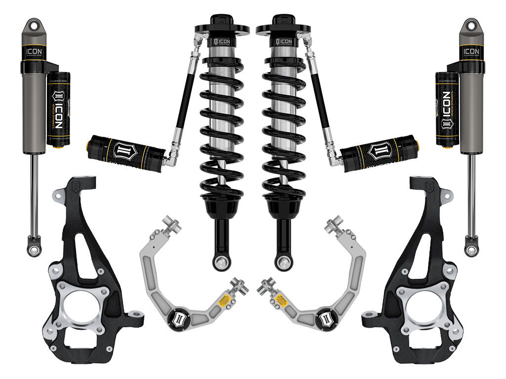 ICON 2021-2024 Ford F-150 4WD, 3.5-4.5" Lift, Stage 3 Suspension System, Billet K93143
