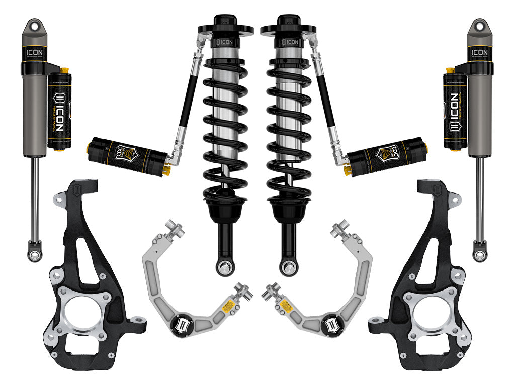 ICON 2021-2024 Ford F-150 4WD, 3.5-4.5" Lift, Stage 4 Suspension System, Billet, CDCV K93144