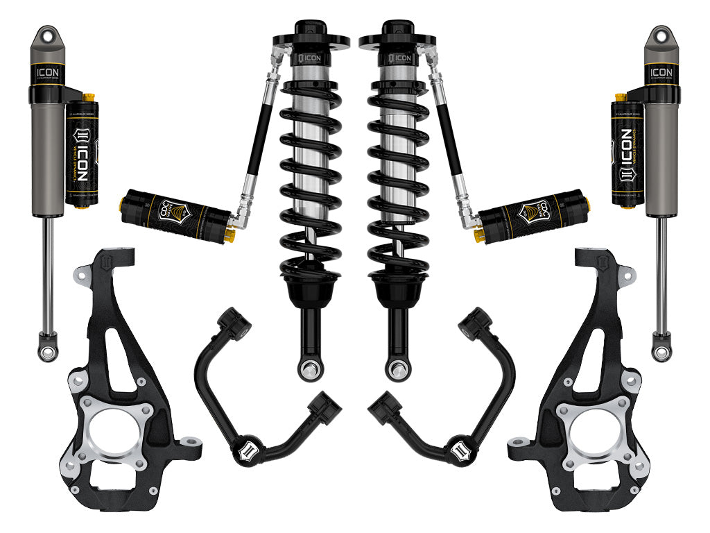 ICON 2021-2024 Ford F-150 4WD, 3.5-4.5" Lift, Stage 4 Suspension System, Tubular, CDCV K93144T