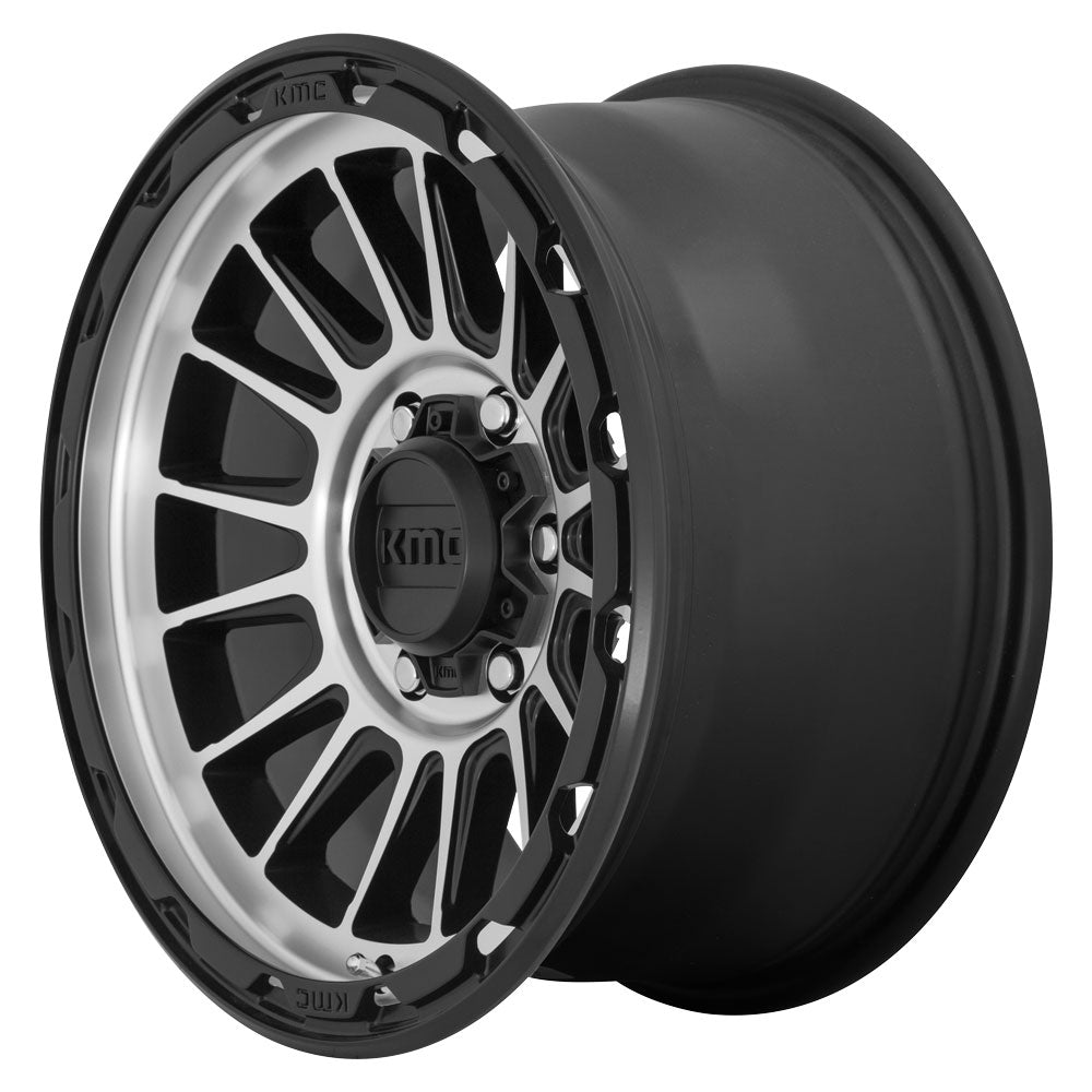 16x7 KMC KM542 Impact Satin Black Machined 5x110 30mm