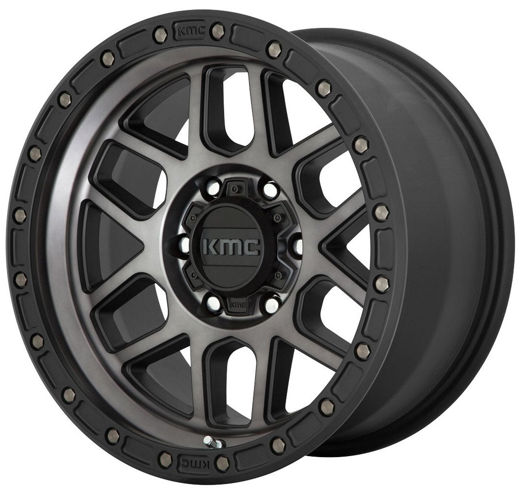 17x9 KMC KM544 Mesa Satin Black w/ Grey Tint 6x5.5/139.7 -12mm - Flex Offroad
