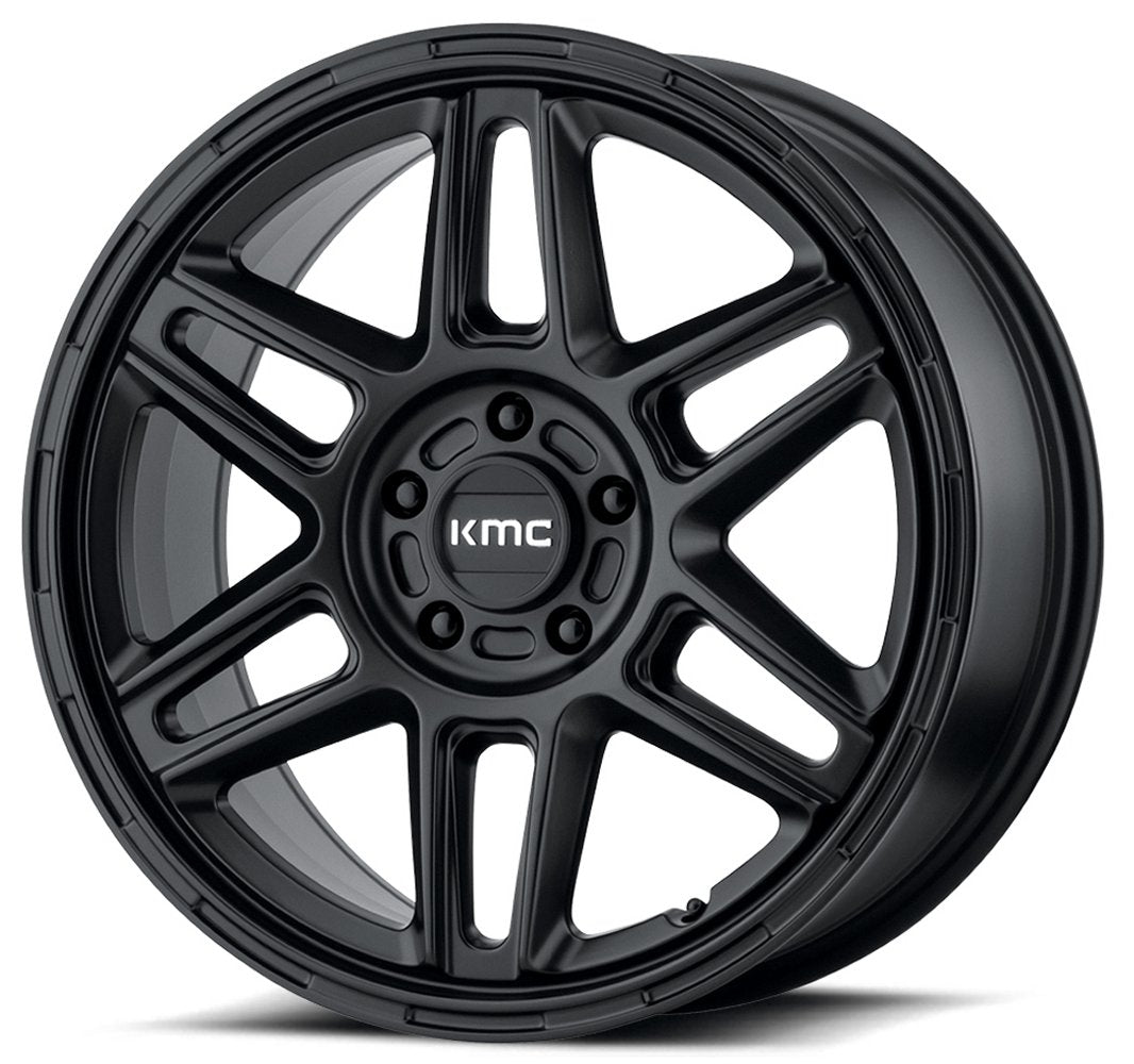 17x8 KMC KM716 Nomad Satin Black 5x4.5/114.3 38mm - Flex Offroad