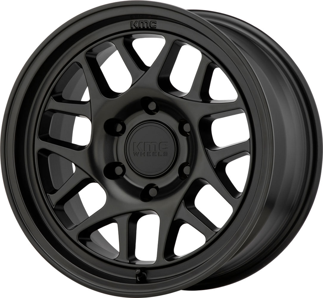 17x8.5 KMC KM717 Bully Satin Black 6x4.5/114.3 18mm
