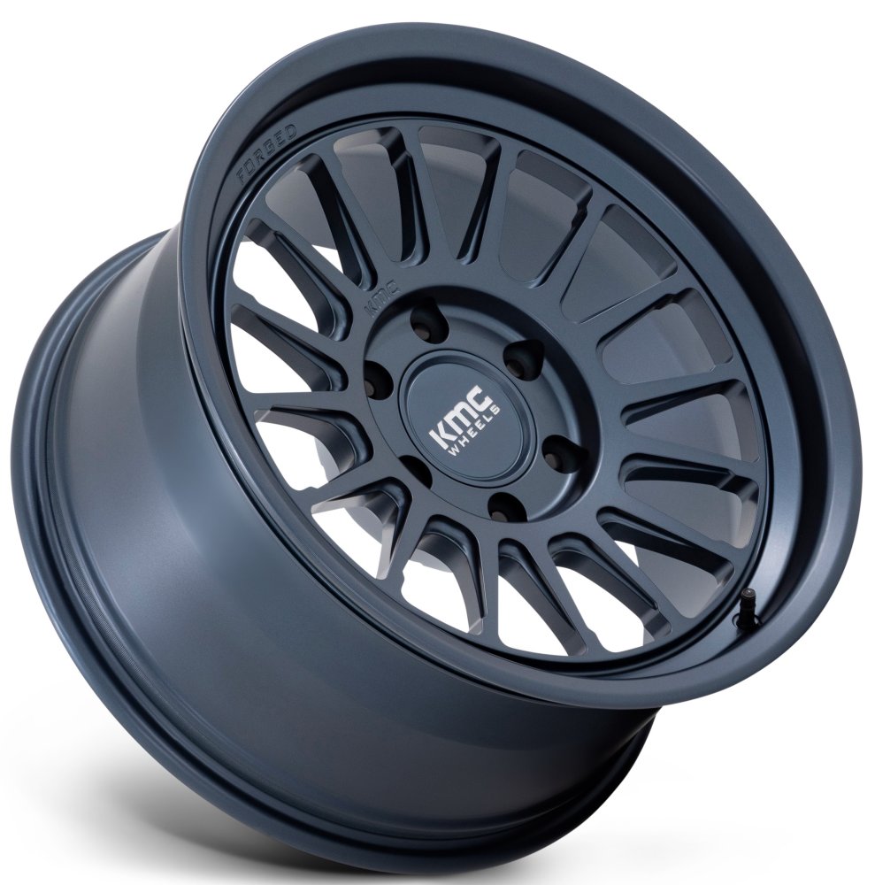 17X8.5 KMC KM447 Impact Forged Monoblock Metallic Blue 6x135 0mm - Flex Offroad