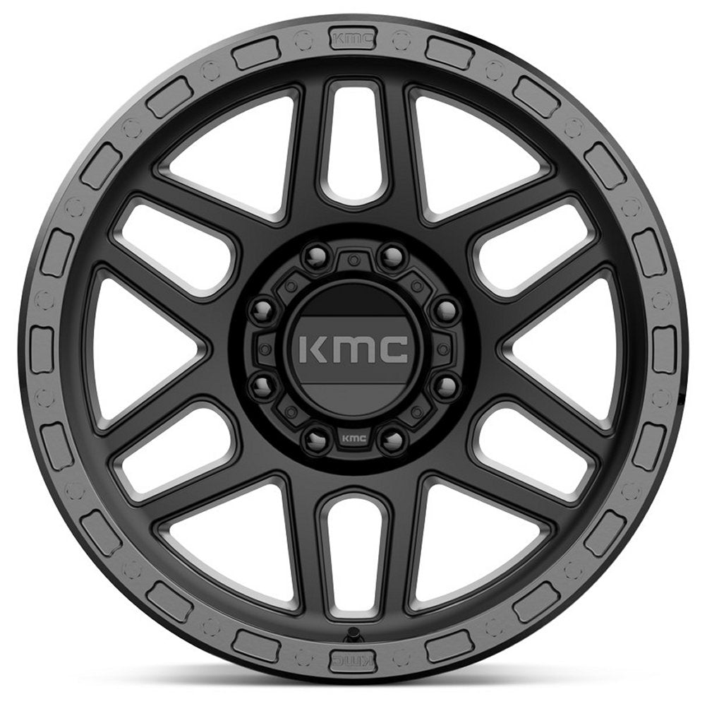 20x9 KMC KM544 Mesa Satin Black w/ Gloss Black Lip (8 Lug) 8x170 0mm