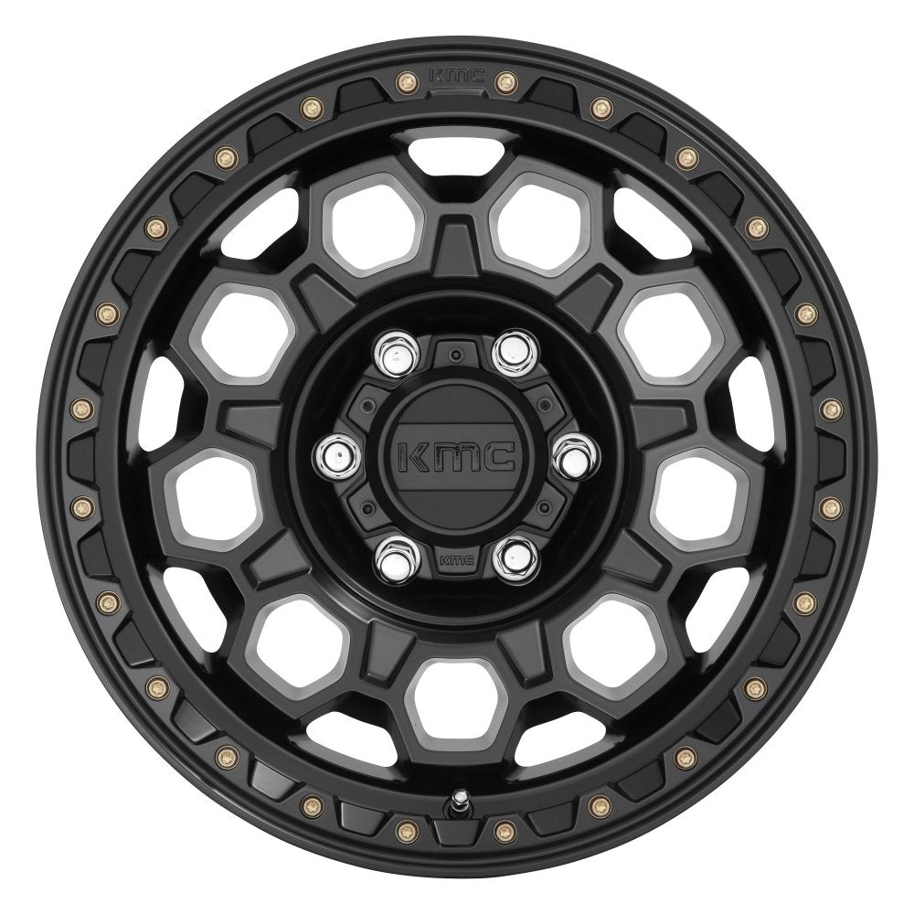 17x9 KMC KM545 Satin Black 6x5.5/139.7 18mm - Flex Offroad