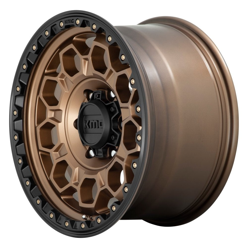 17x9 KMC KM545 Matte Bronze w/ Black Lip 6x5.5/139.7 -12mm - Flex Offroad