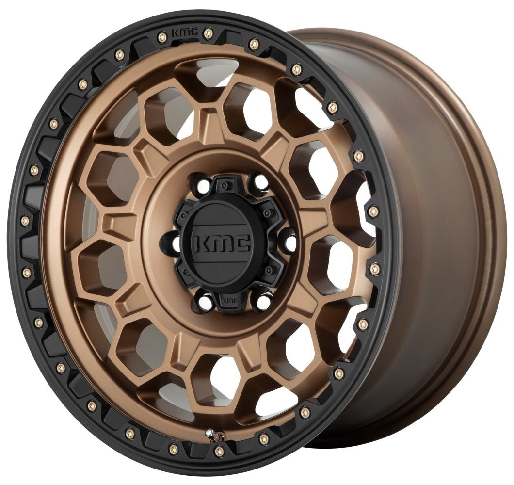 17x9 KMC KM545 Matte Bronze w/ Black Lip 6x5.5/139.7 -12mm - Flex Offroad