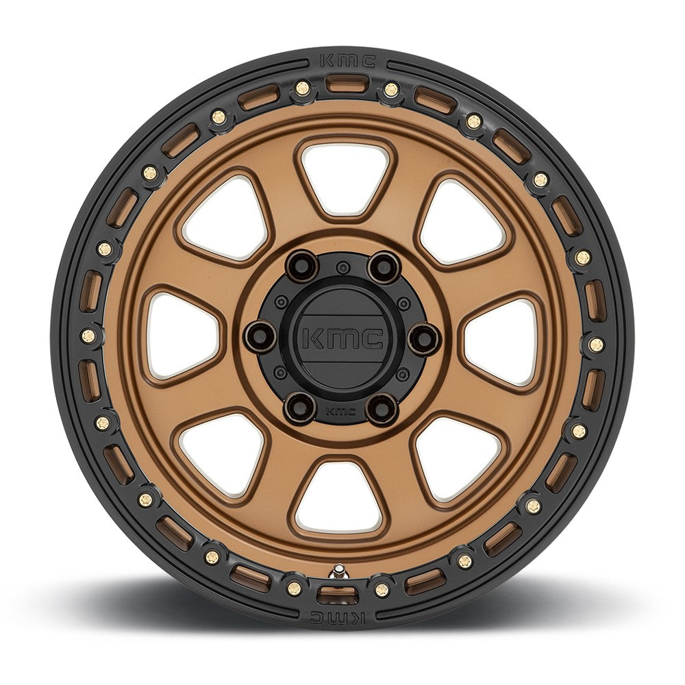 (Clearance - No Returns) 18x9 KMC KM548 Chase Matte Bronze w/ Black Lip 5x150 18mm