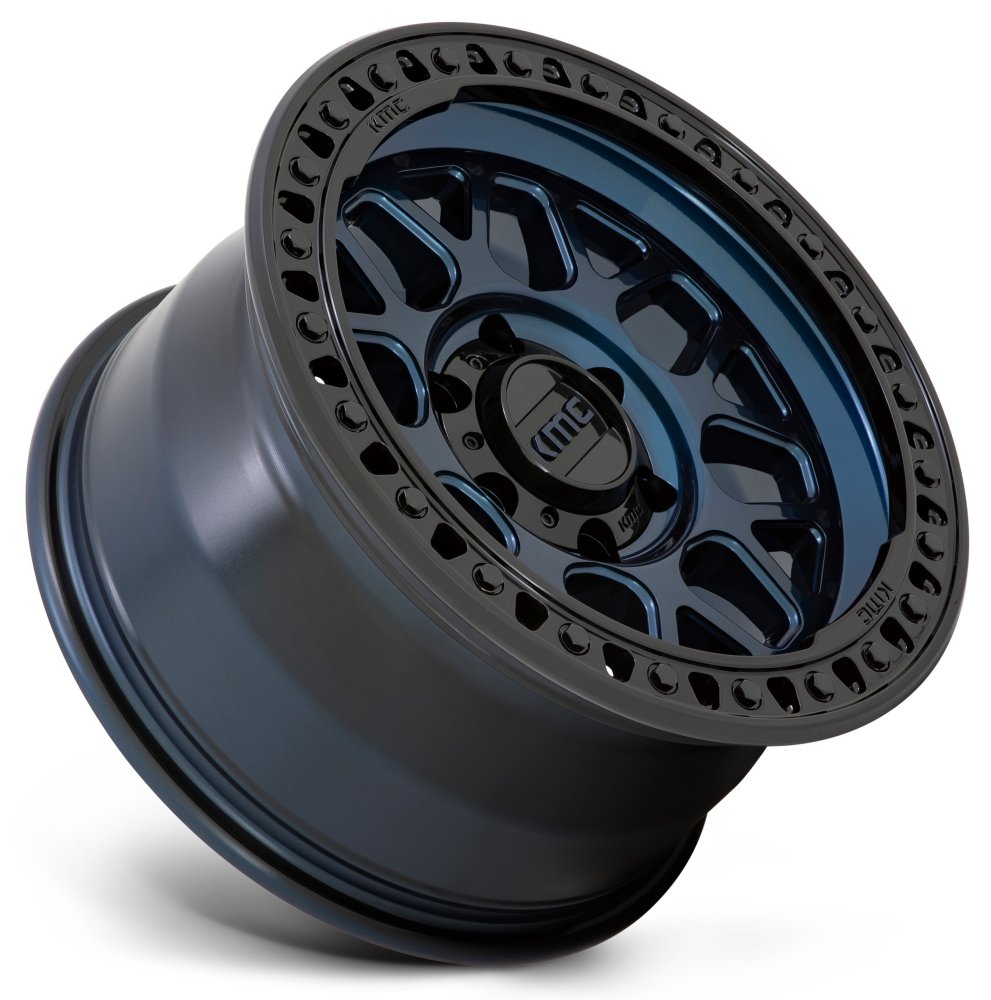 18x9 KMC KM549 GRS Midnight Blue w/ Gloss Black Lip 6x135 18mm