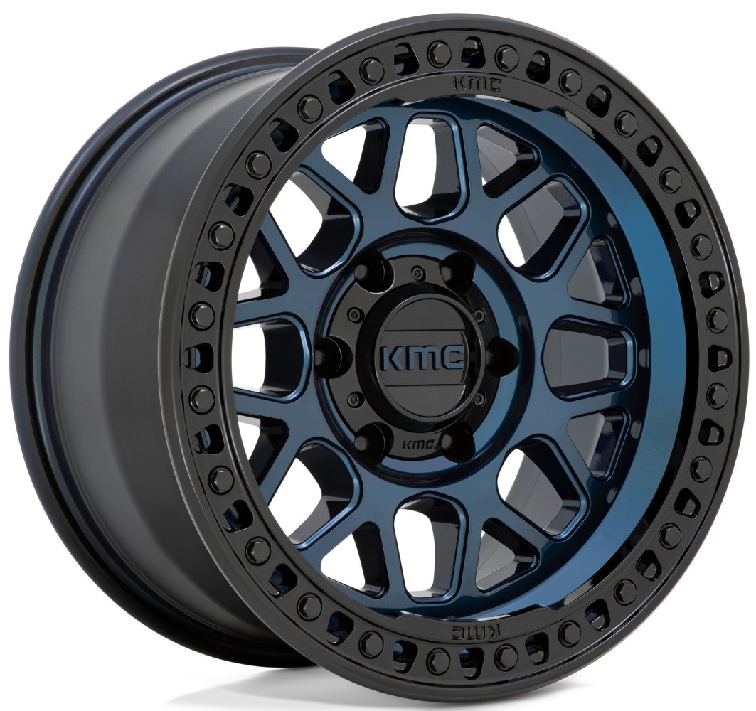 18x9 KMC KM549 GRS Midnight Blue w/ Gloss Black Lip 6x135 18mm