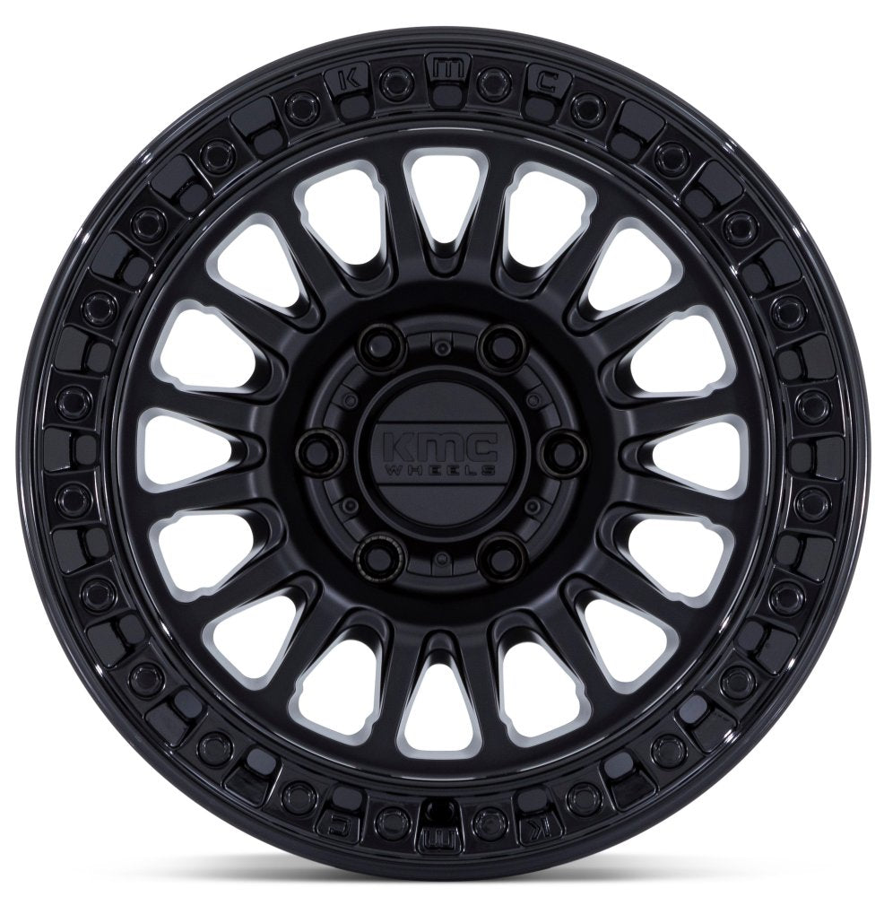 18X9 KM552 IMS Matte Black w/ Gloss Black Lip 8x180 18mm - Flex Offroad