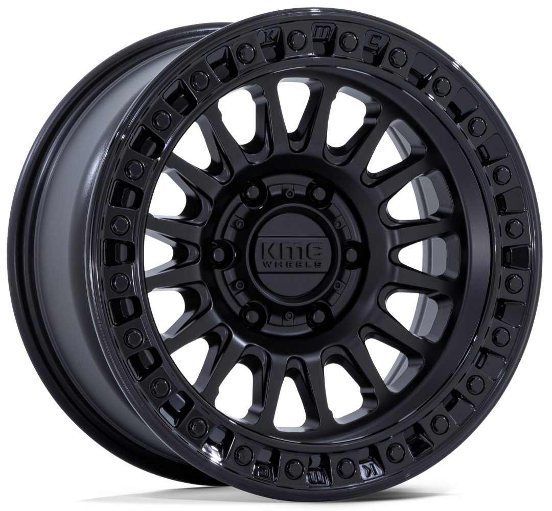 17x8.5 KM552 IMS Matte Black w/ Gloss Black Lip 6x135 -10mm