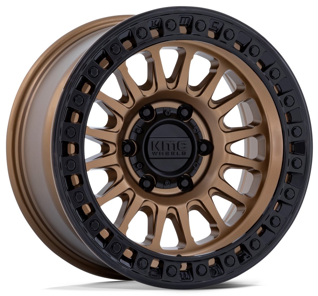 17x8.5 KM552 IMS Matte Bronze w/ Gloss Black Lip 6x5.5/139.7 -10mm - Flex Offroad