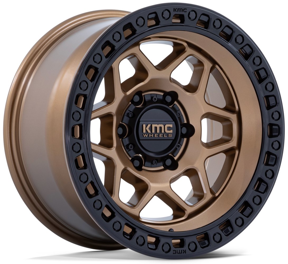 17X8.5 KM553 Torx Matte Bronze w/ Gloss Black Lip 6x5.5/139.7 25mm