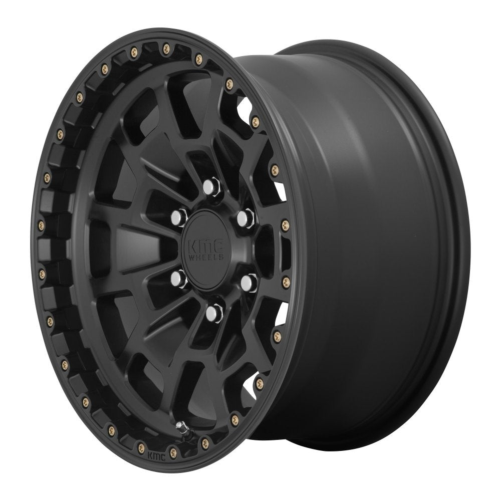 17x8.5 KMC KM718 Summit Satin Black 6x135 18mm - Flex Offroad
